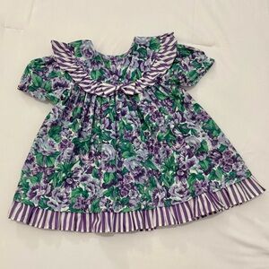 Vintage Floral & Ruffled Dress - Size 2T